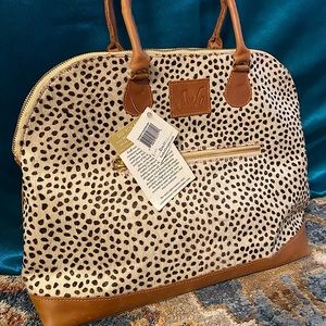Sseko Leather & Calf Hair Dome Handbag